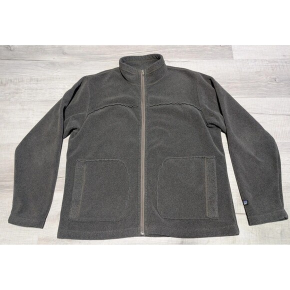 Patagonia Synchilla Jacket Ruffle Full Zip Fleece Sweater Women's Sz Large Gray - Picture 1 of 9